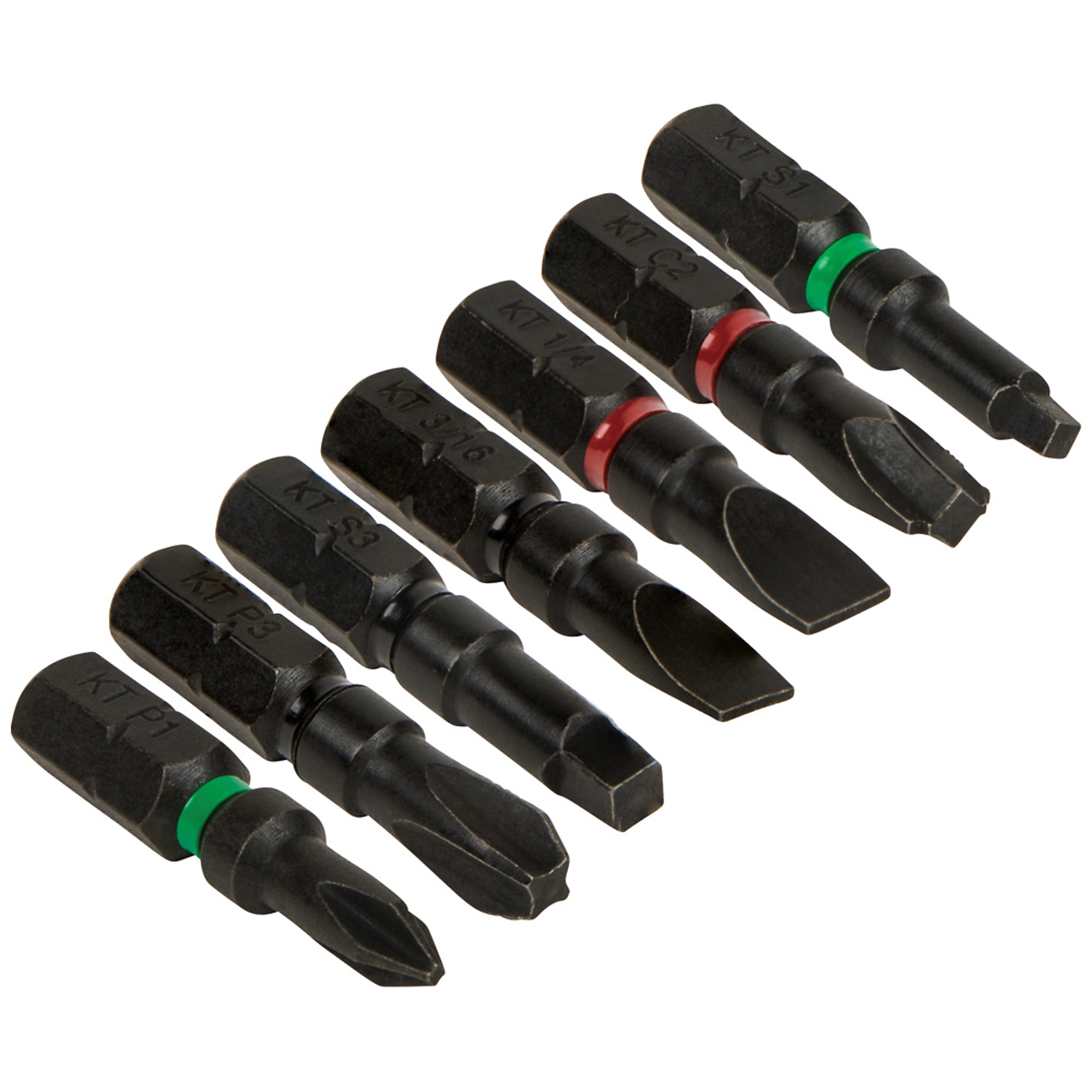 Klein Tools, Pro Impact Power Bits, Assorted 7-Pack, Size (SAE) Multiple in, Included (qty.) 7 Model# 32796